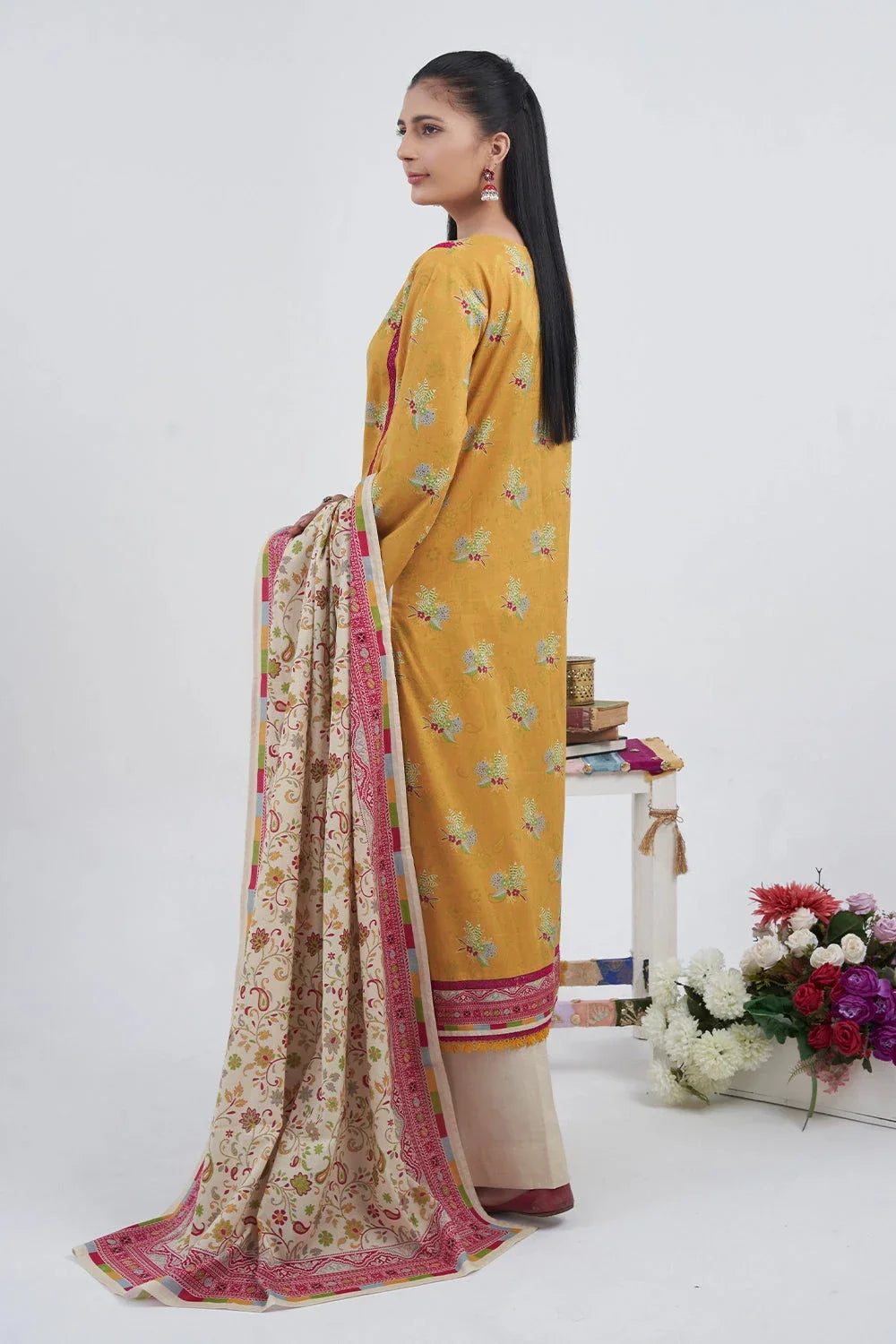 3PC Printed Unstitched Lawn Suit KLA-3106 Printed KHAS STORES