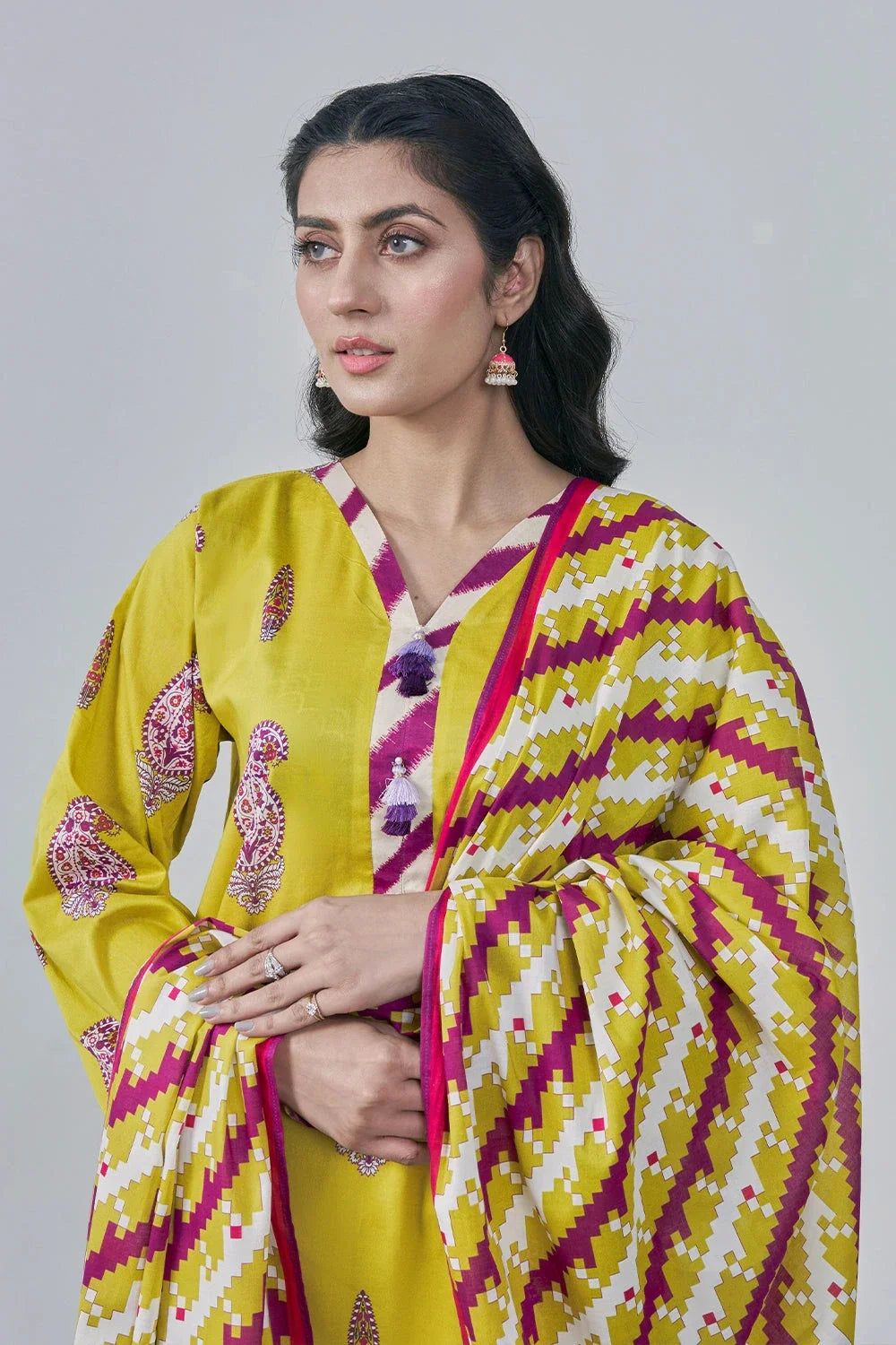 3PC Printed Unstitched Lawn Suit KLA-3108 Printed KHAS STORES