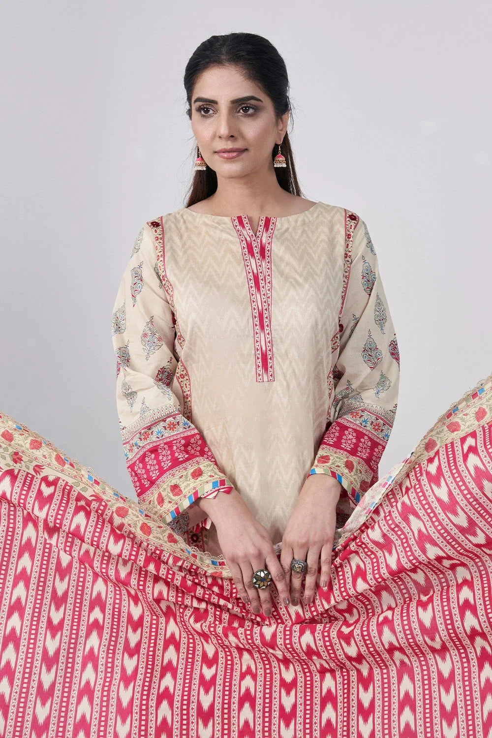3PC Printed Unstitched Lawn Suit KLA-3109 Printed KHAS STORES
