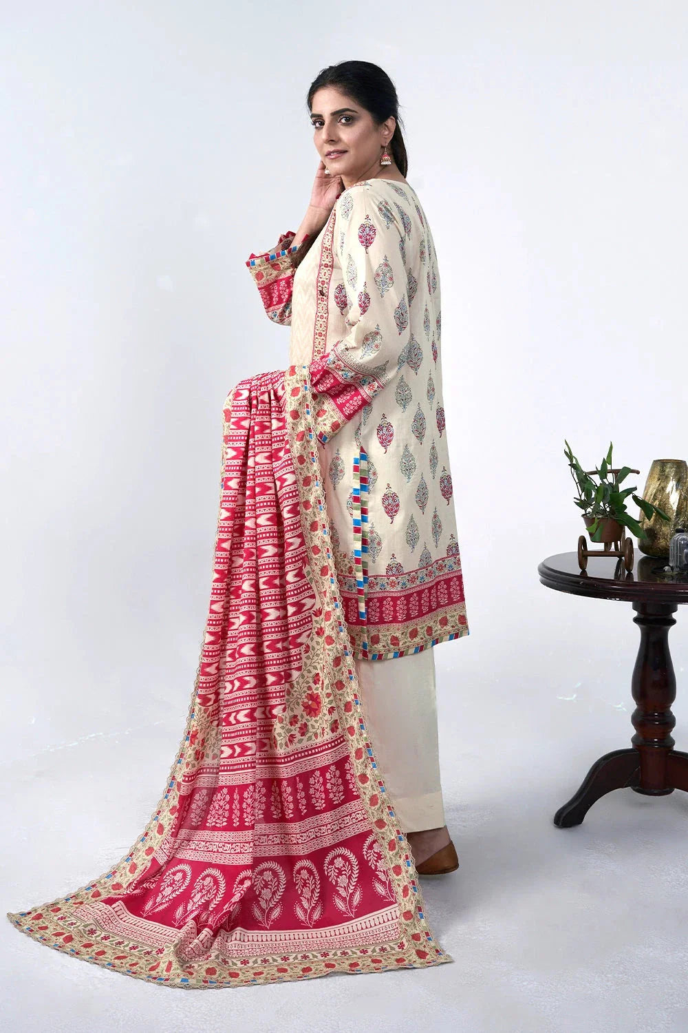 3PC Printed Unstitched Lawn Suit KLA-3109 Printed KHAS STORES