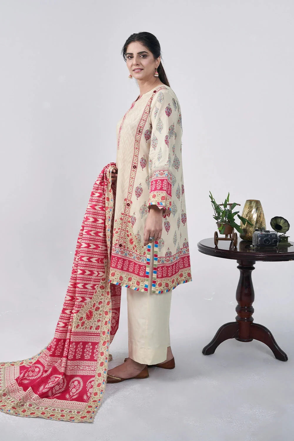 3PC Printed Unstitched Lawn Suit KLA-3109 Printed KHAS STORES