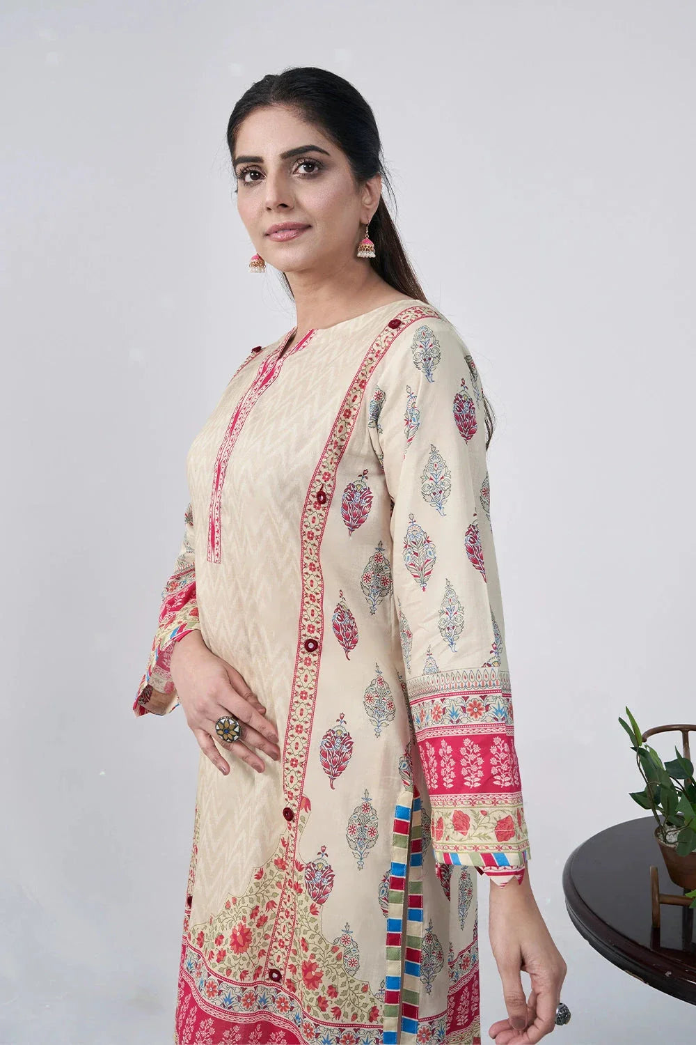 3PC Printed Unstitched Lawn Suit KLA-3109 Printed KHAS STORES