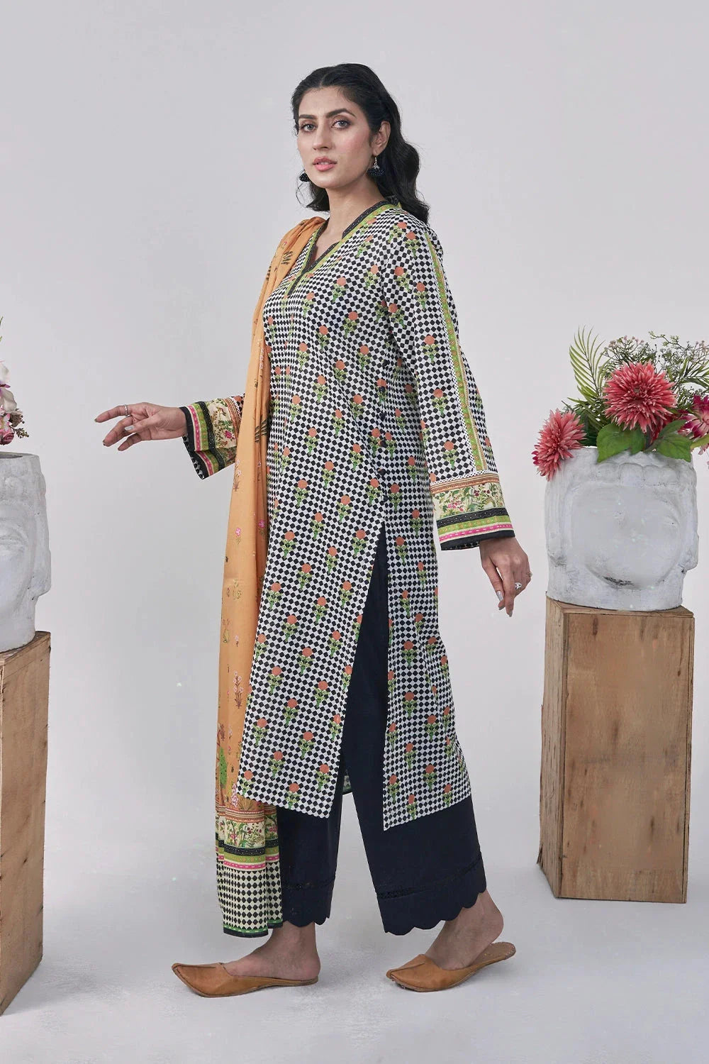 3PC Printed Unstitched Lawn Suit KLA-3110 Printed KHAS STORES