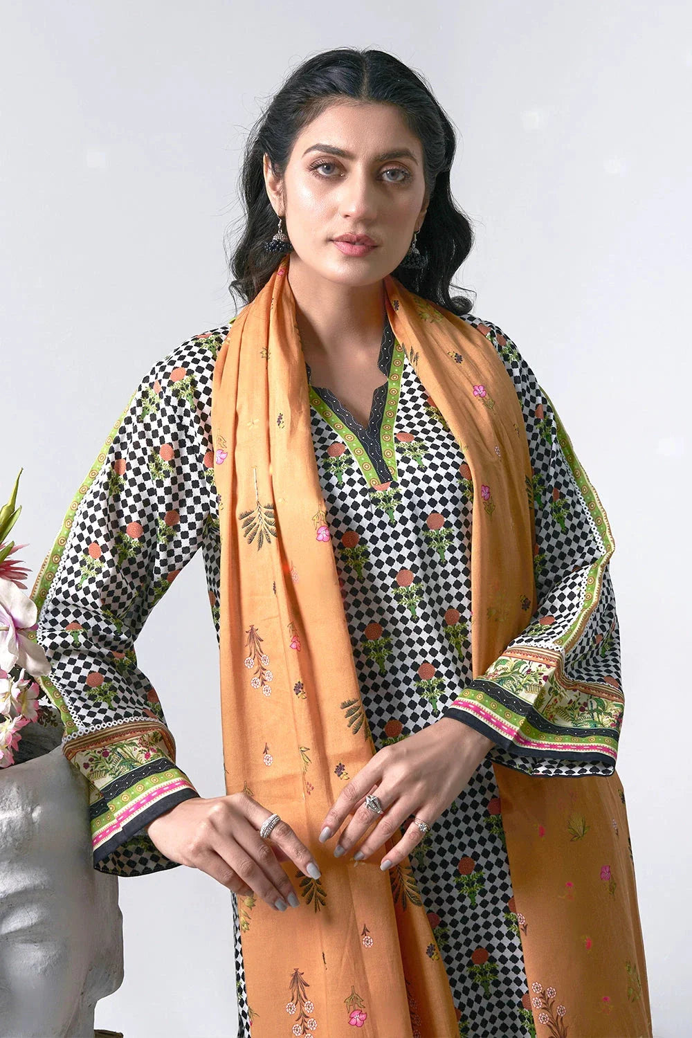 3PC Printed Unstitched Lawn Suit KLA-3110 Printed KHAS STORES
