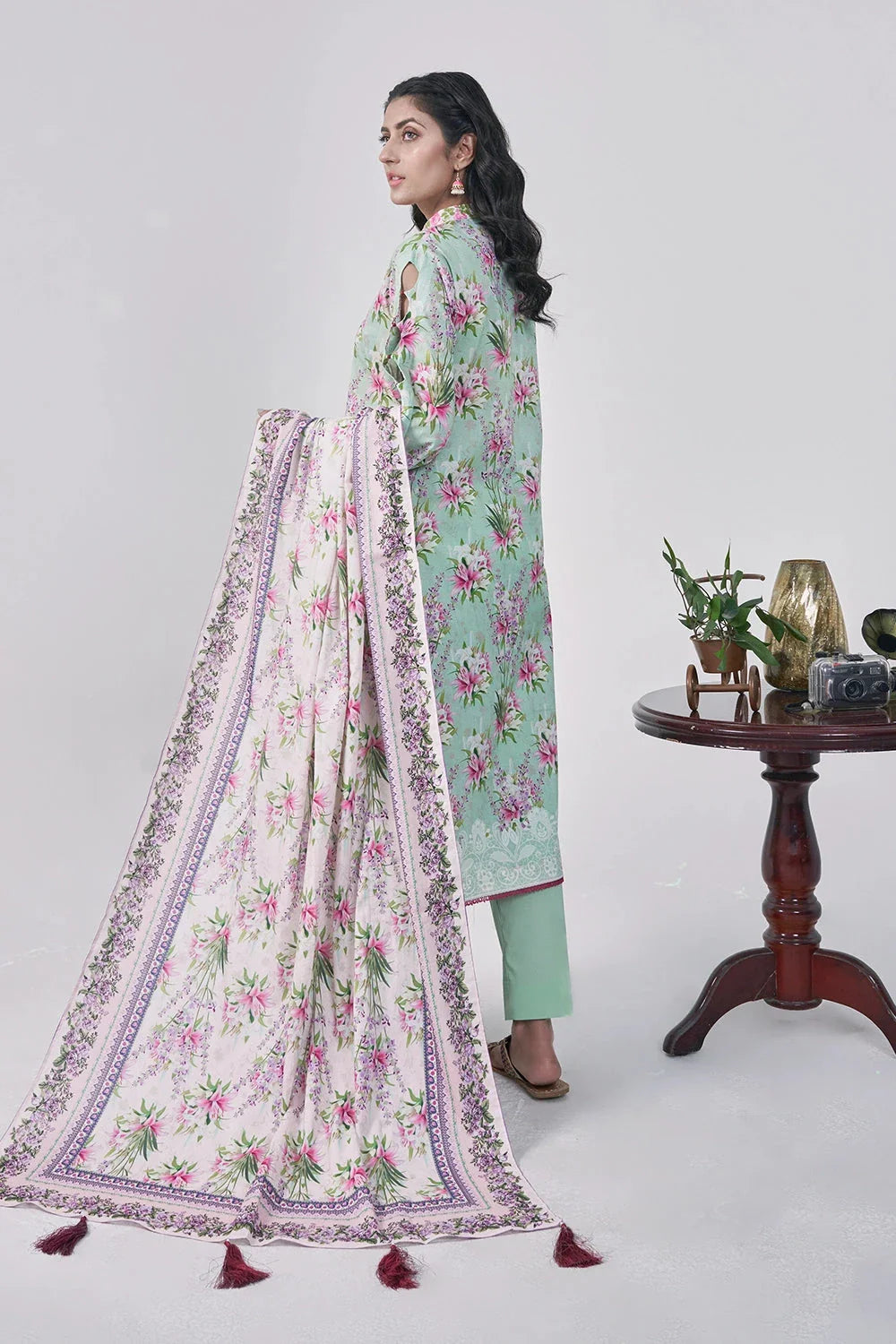 3PC Printed Unstitched Lawn Suit KLA-3152 Printed KHAS STORES