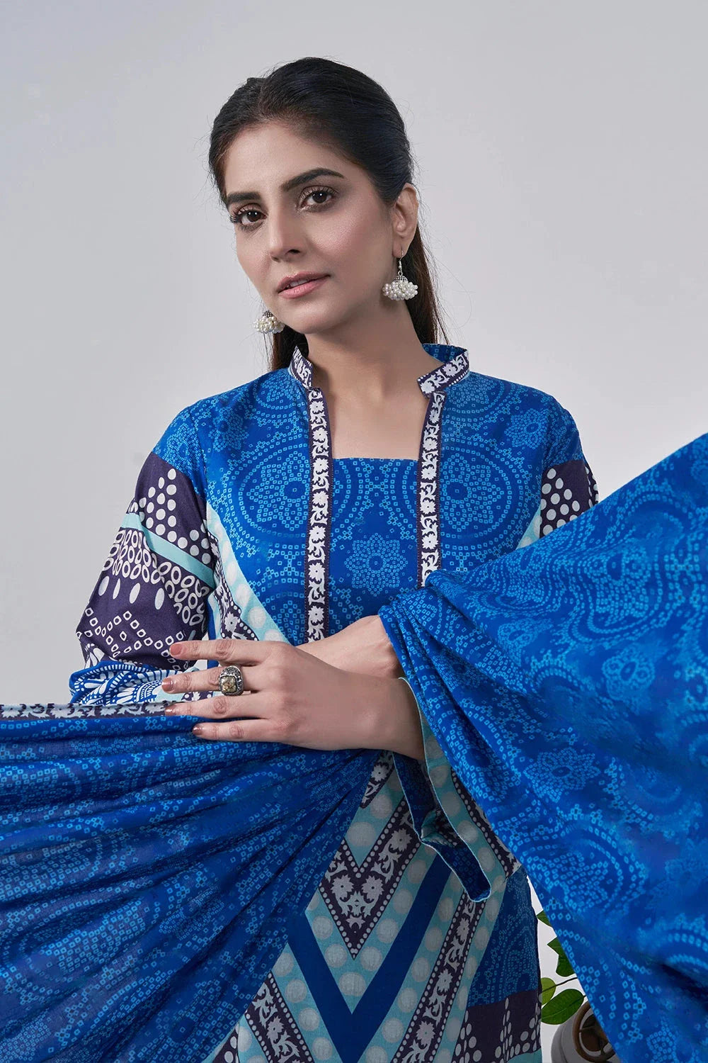 3PC Printed Unstitched Lawn Suit KLA-3154 Printed KHAS STORES