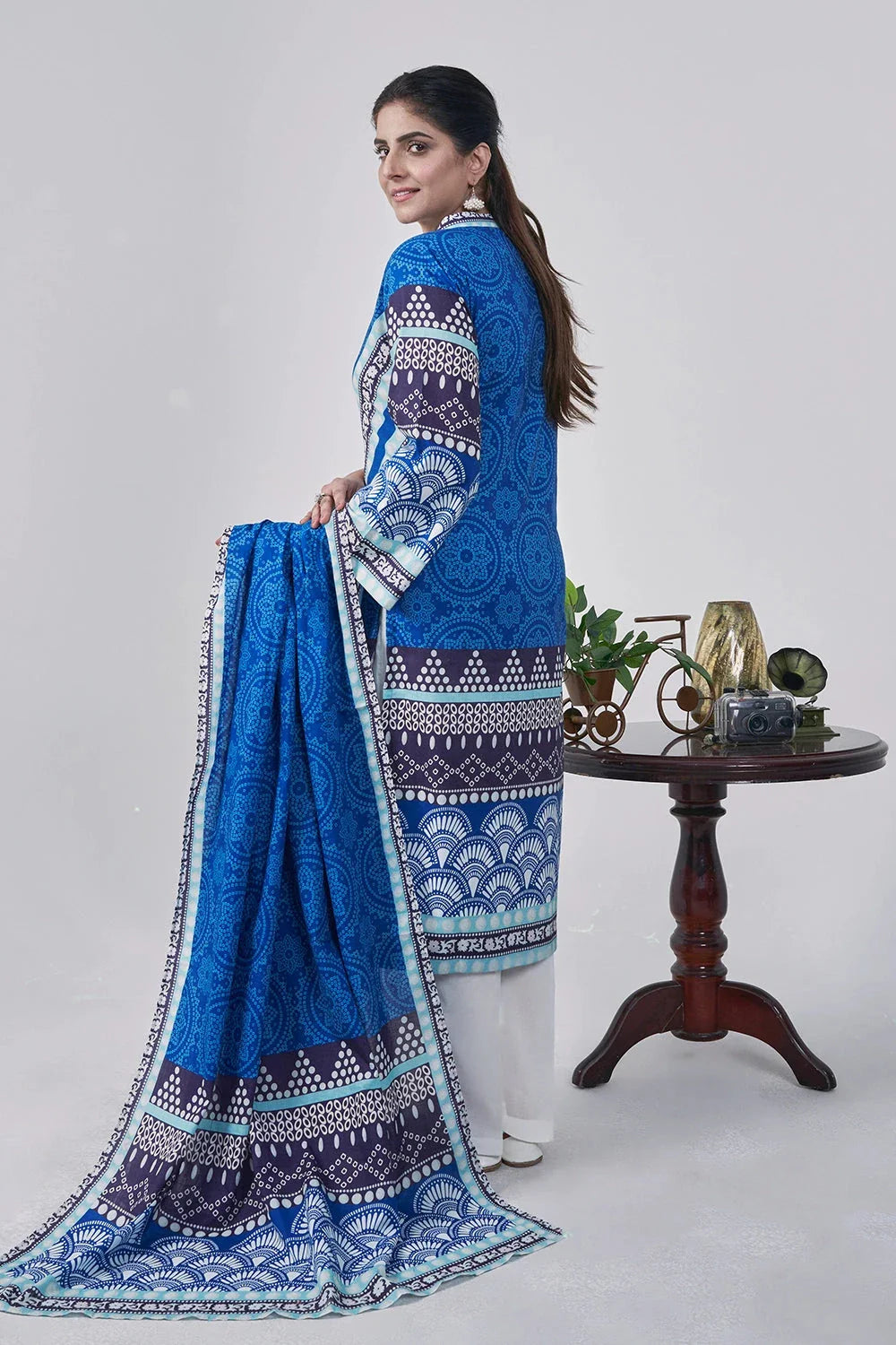 3PC Printed Unstitched Lawn Suit KLA-3154 Printed KHAS STORES