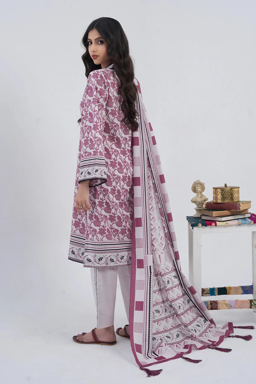 3PC Printed Unstitched Lawn Suit KLA-3155 Printed KHAS STORES