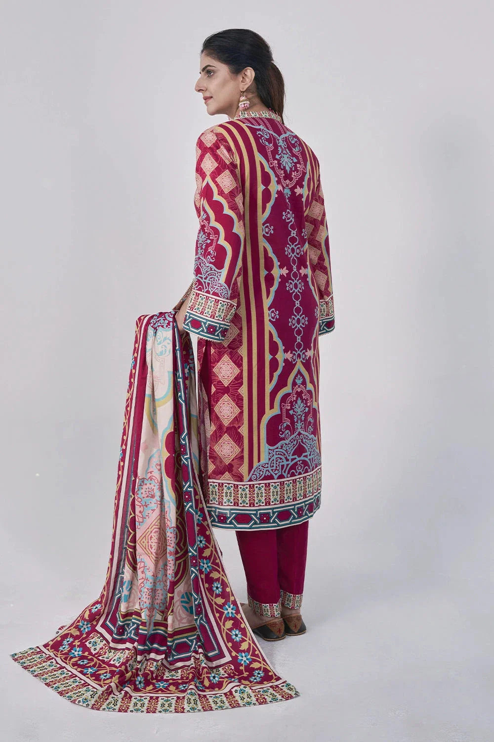 3PC Printed Unstitched Lawn Suit KLA-3156 Printed KHAS STORES