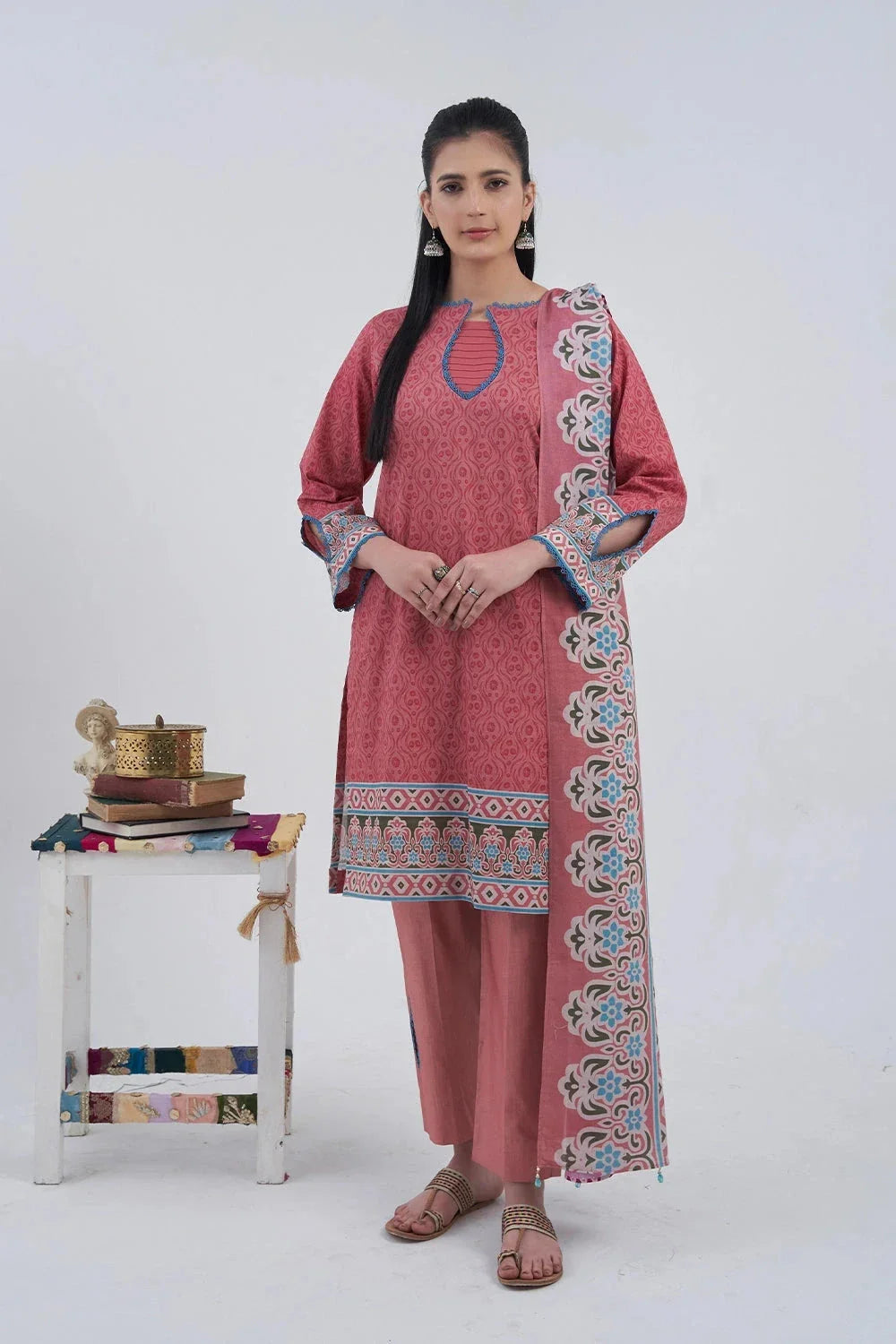 3PC Printed Unstitched Lawn Suit KLA-3157 Printed KHAS STORES