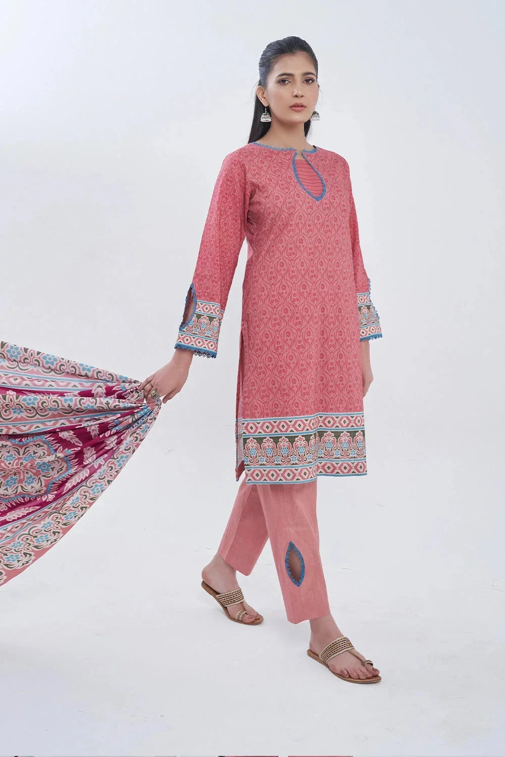 3PC Printed Unstitched Lawn Suit KLA-3157 Printed KHAS STORES