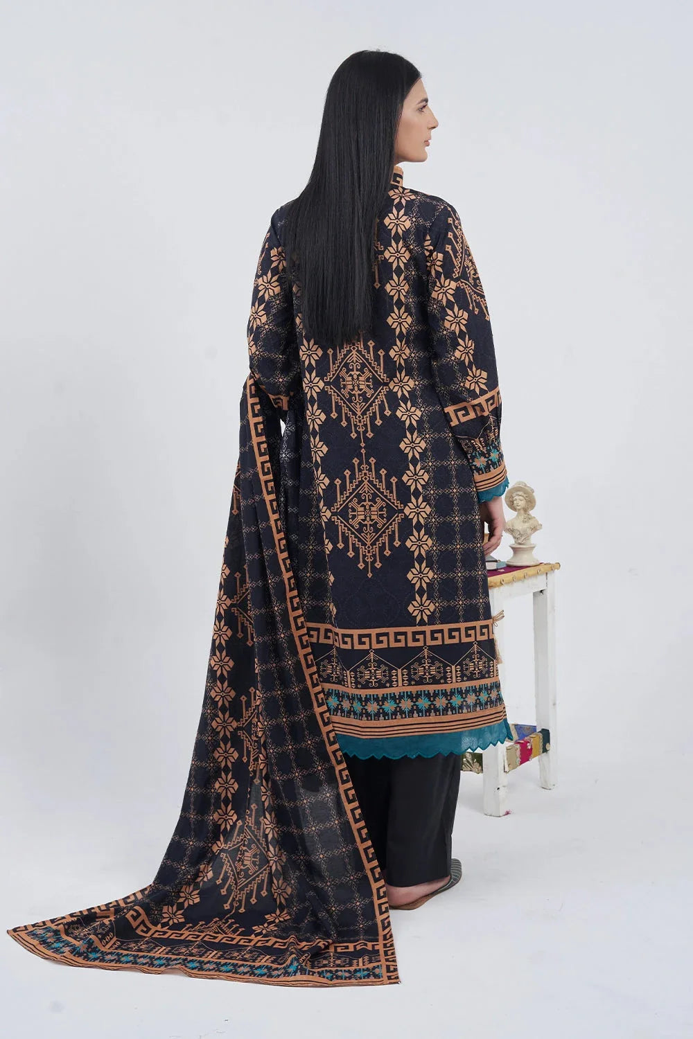3PC Printed Unstitched Lawn Suit KLA-3158 Printed KHAS STORES