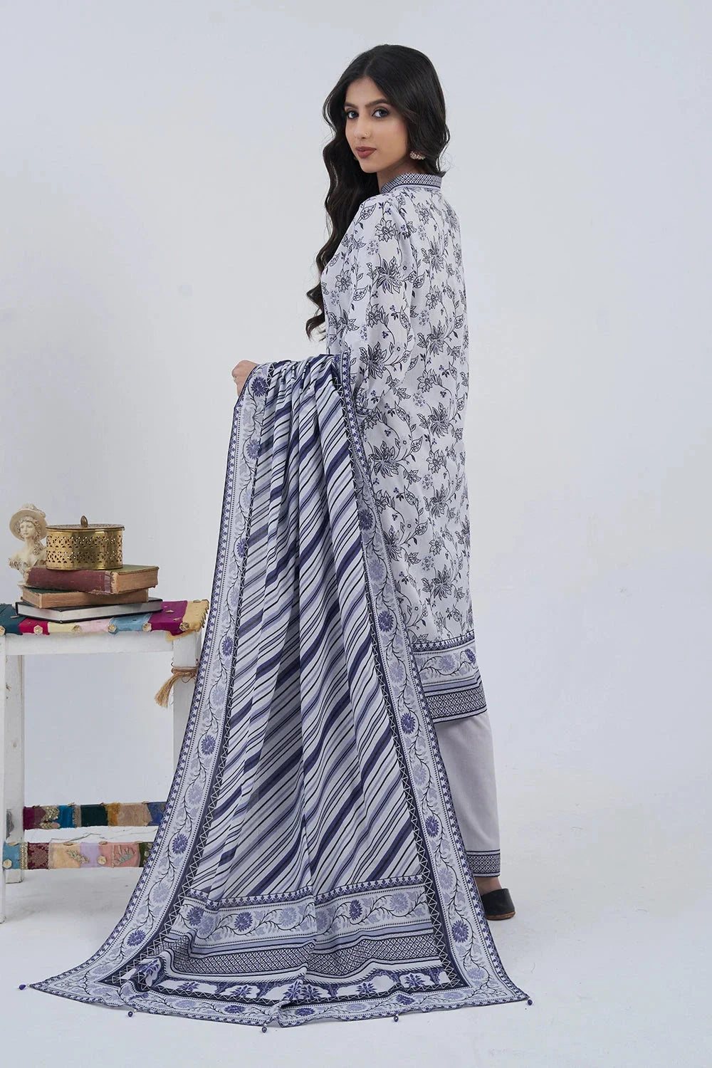 3PC Printed Unstitched Lawn Suit KLA-3160 Printed KHAS STORES