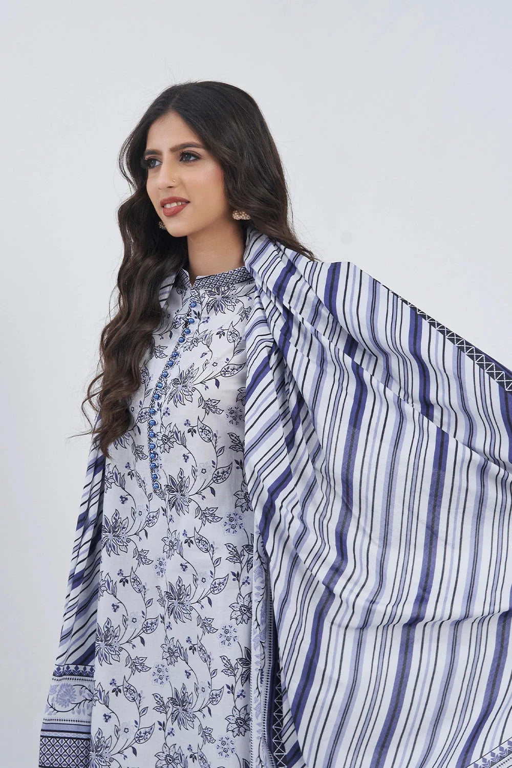 3PC Printed Unstitched Lawn Suit KLA-3160 Printed KHAS STORES