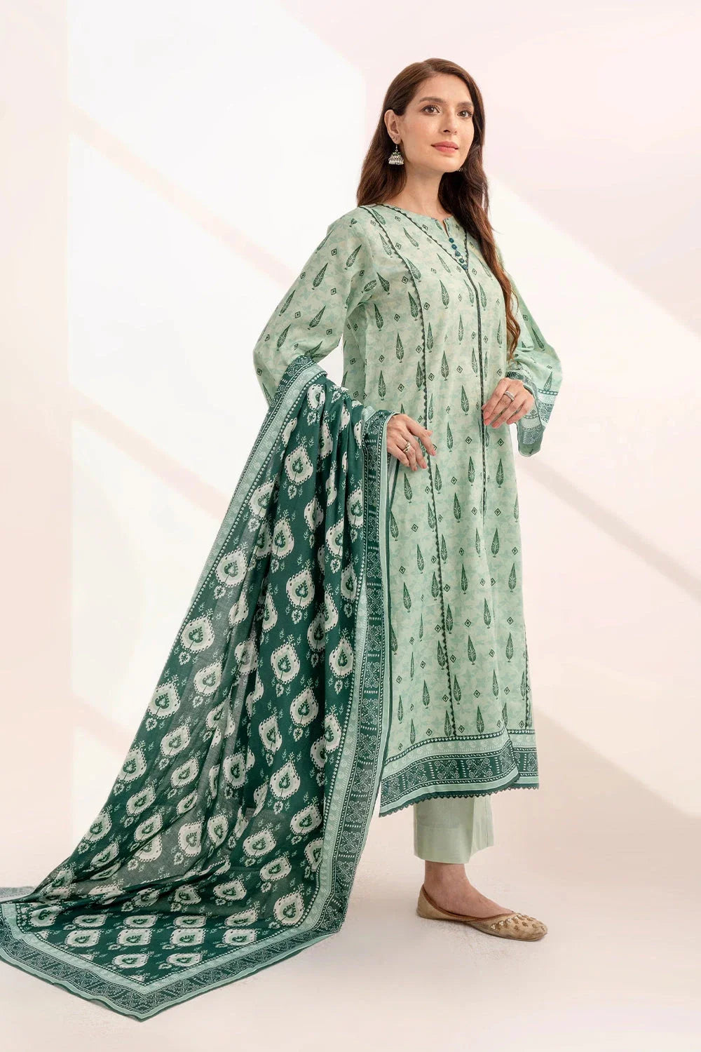 3PC Printed Unstitched Lawn Suit KLA-3259 Printed KHAS STORES
