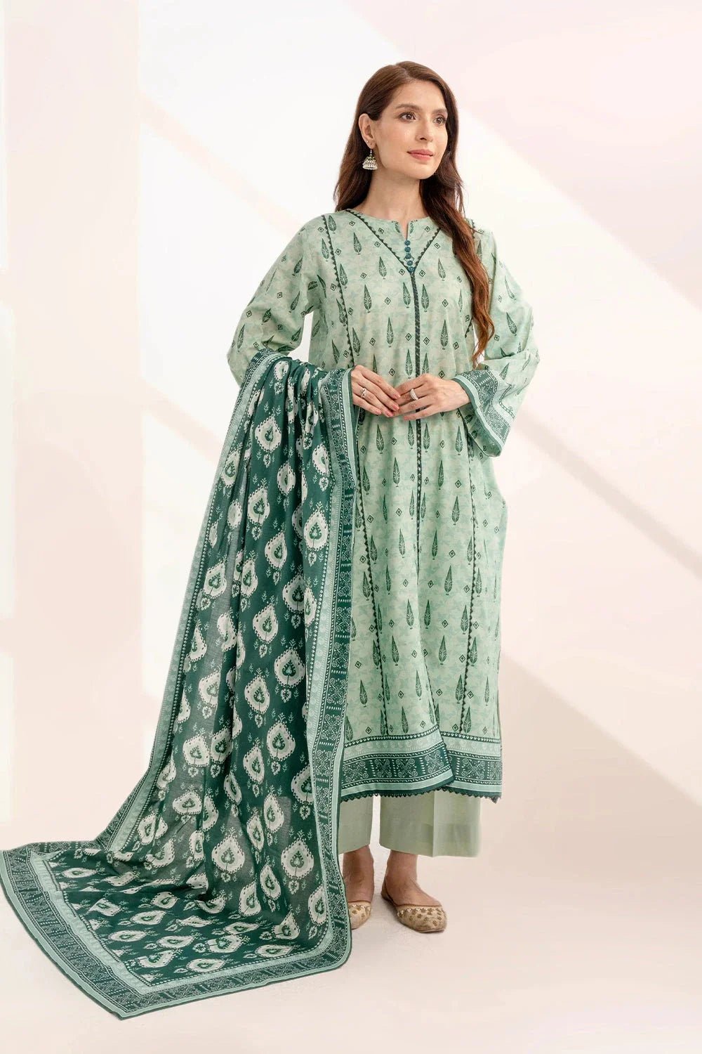 3PC Printed Unstitched Lawn Suit KLA-3259 Printed KHAS STORES