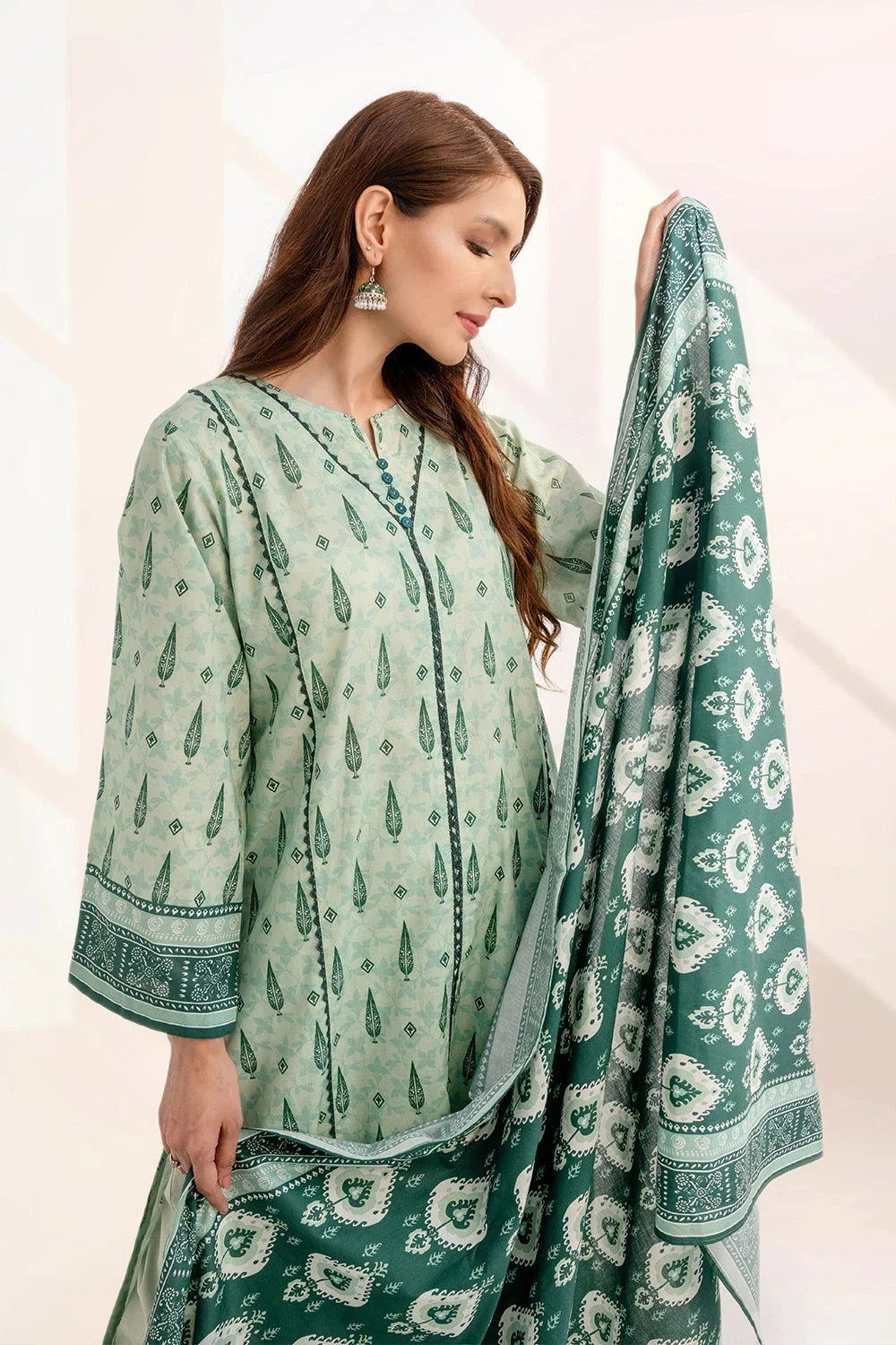3PC Printed Unstitched Lawn Suit KLA-3259 Printed KHAS STORES