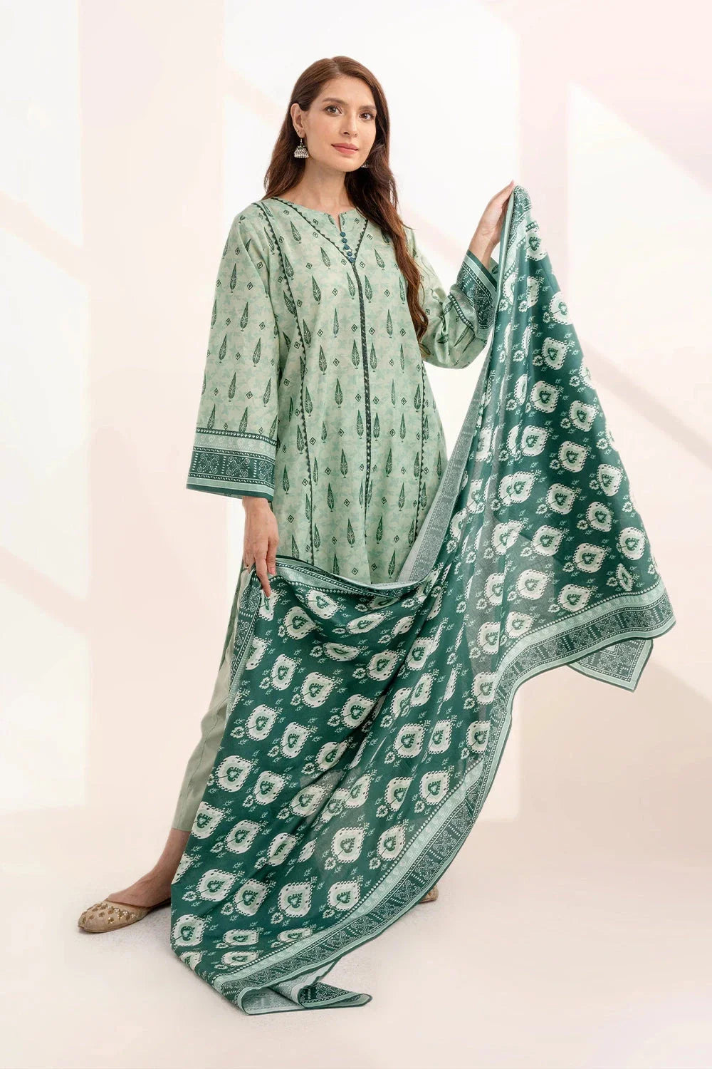 3PC Printed Unstitched Lawn Suit KLA-3259 Printed KHAS STORES