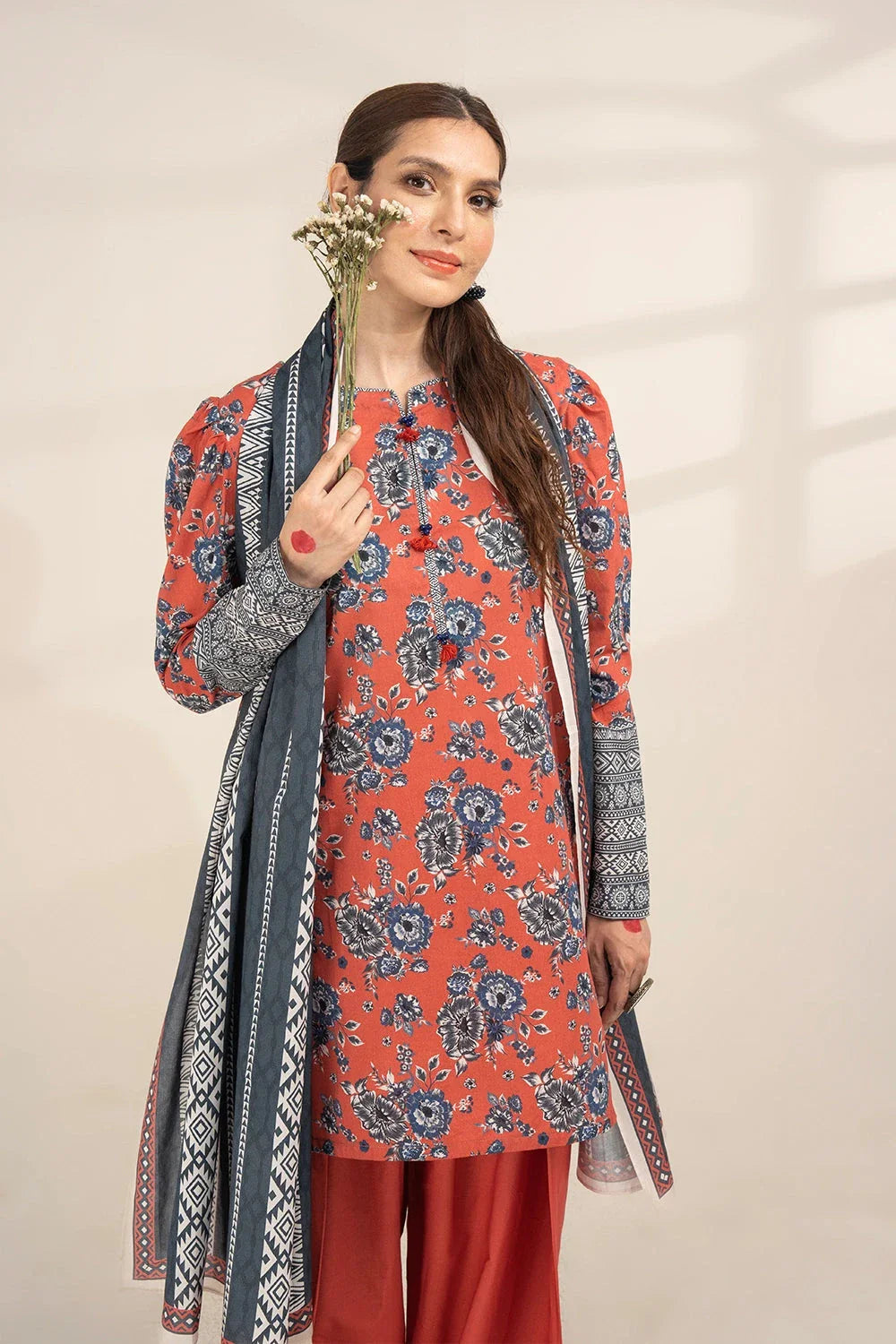 3PC Printed Unstitched Lawn Suit KLA-3260 Printed KHAS STORES