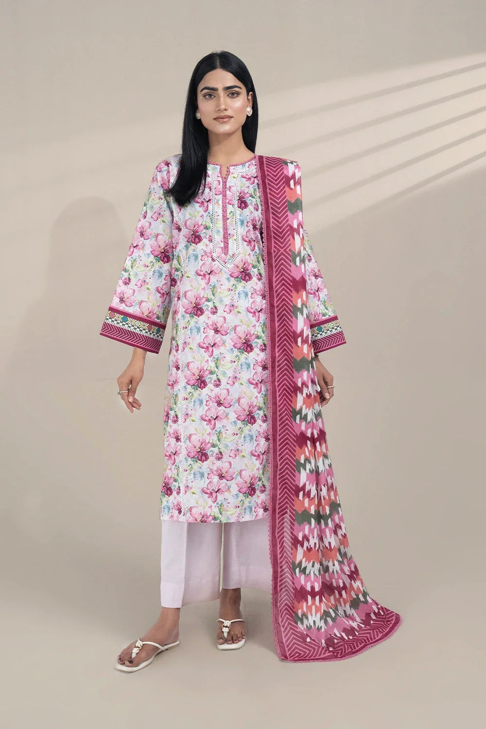 3PC Printed Unstitched Lawn Suit KLA-3262 Printed KHAS STORES