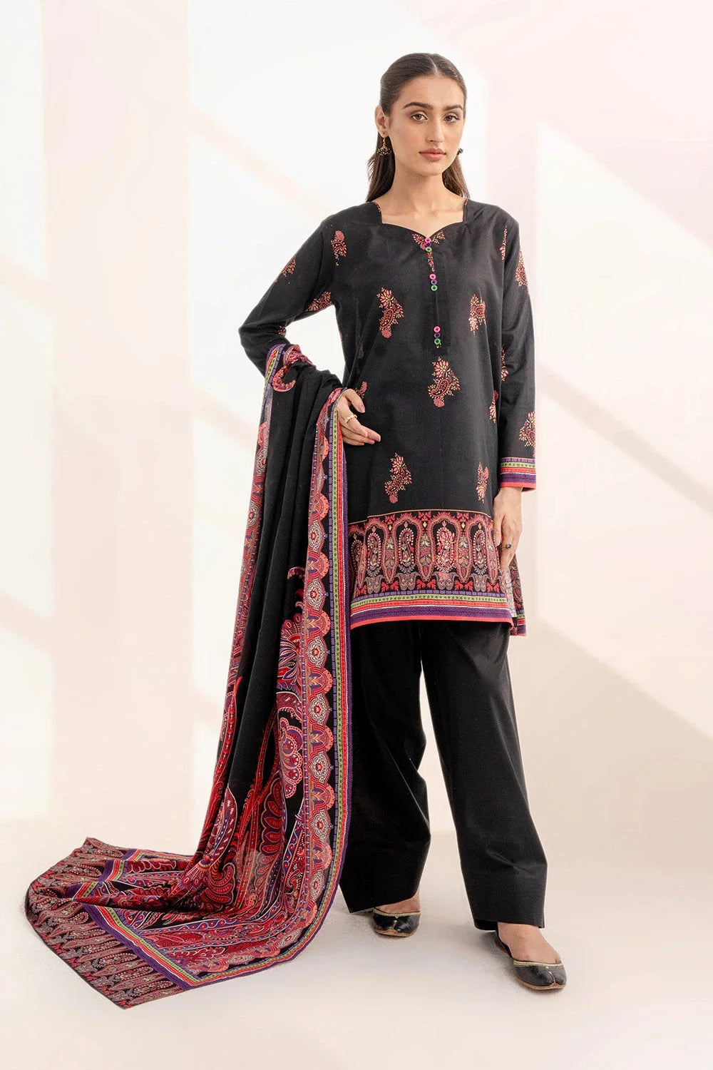 3PC Printed Unstitched Lawn Suit KLA-3263 Printed KHAS STORES