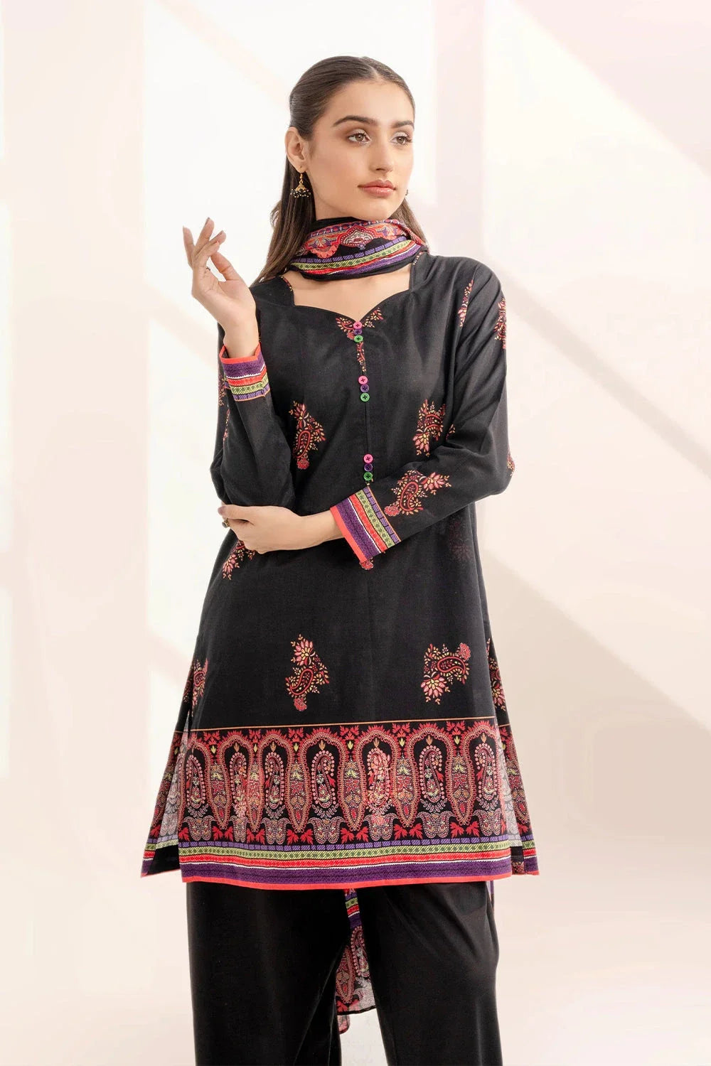 3PC Printed Unstitched Lawn Suit KLA-3263 Printed KHAS STORES