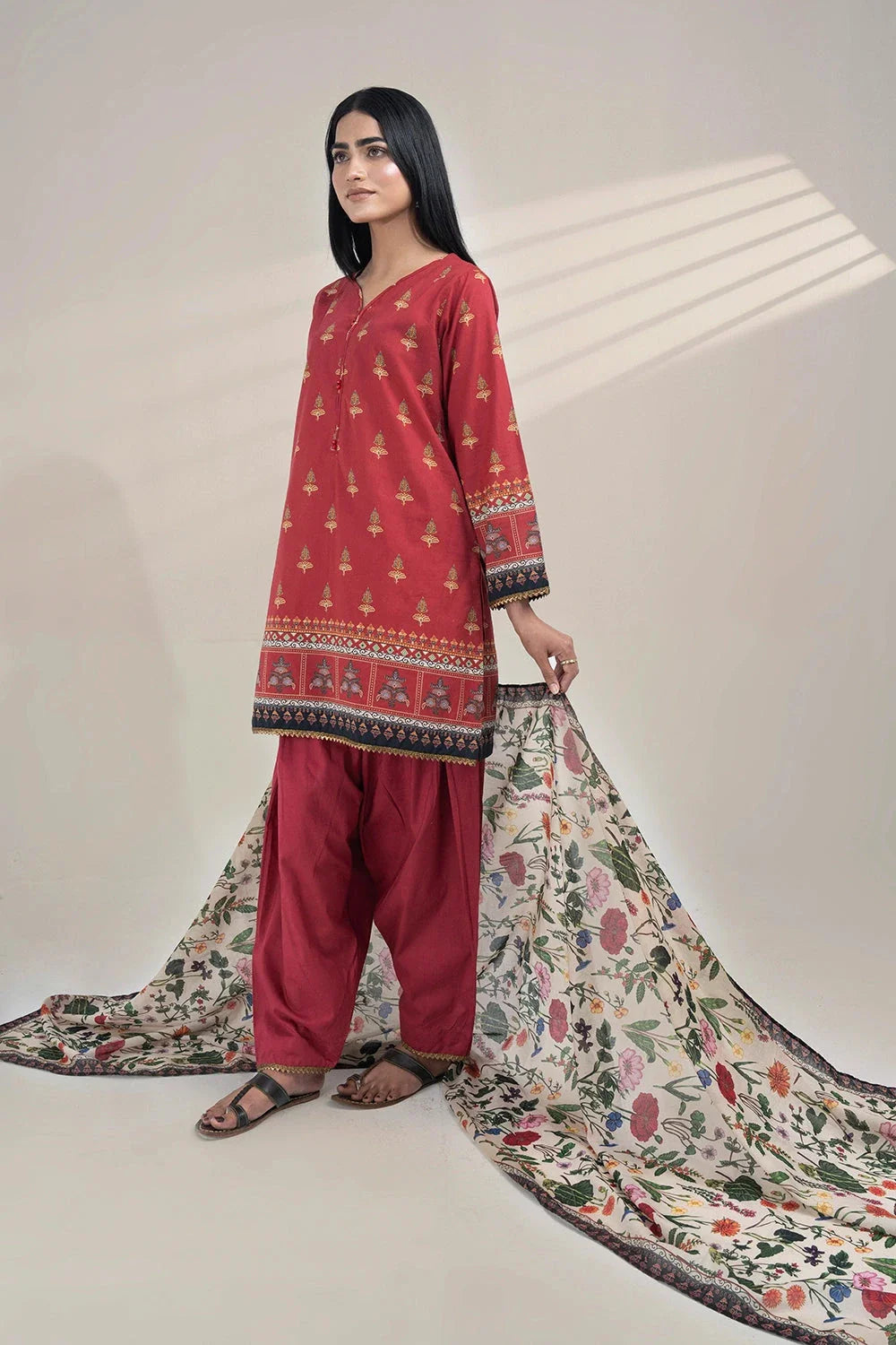 3PC Printed Unstitched Lawn Suit KLA-3265 Printed KHAS STORES