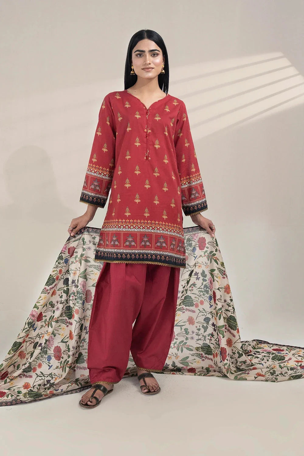 3PC Printed Unstitched Lawn Suit KLA-3265 Printed KHAS STORES