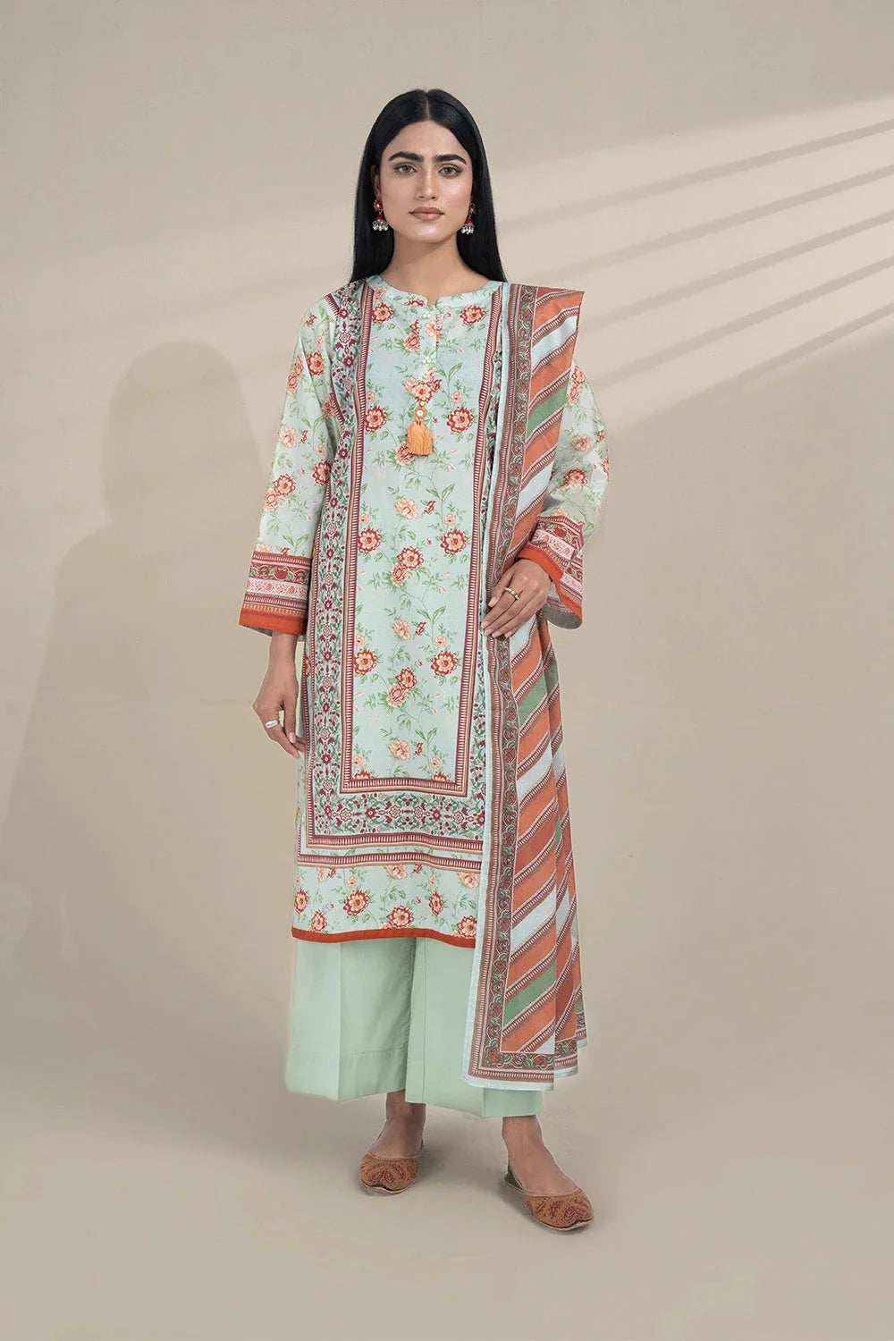 3PC Printed Unstitched Lawn Suit KLA-3269 Printed KHAS STORES