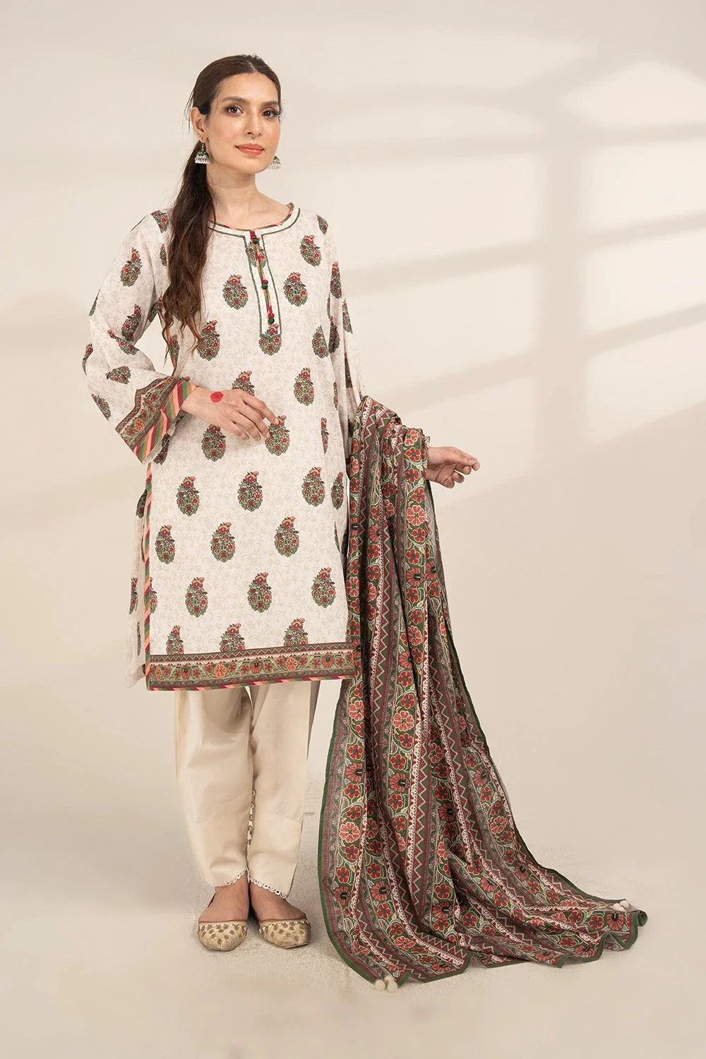 3PC Printed Unstitched Lawn Suit KLA-3272 Printed KHAS STORES