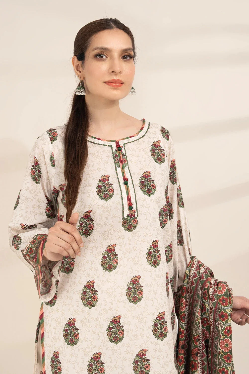 3PC Printed Unstitched Lawn Suit KLA-3272 Printed KHAS STORES