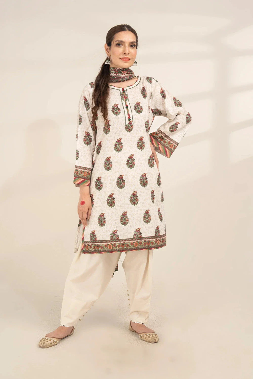 3PC Printed Unstitched Lawn Suit KLA-3272 Printed KHAS STORES
