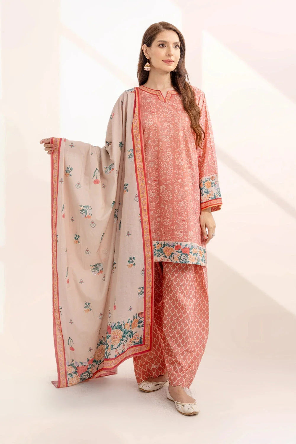 3PC Printed Unstitched Lawn Suit KLA-3274 Printed KHAS STORES