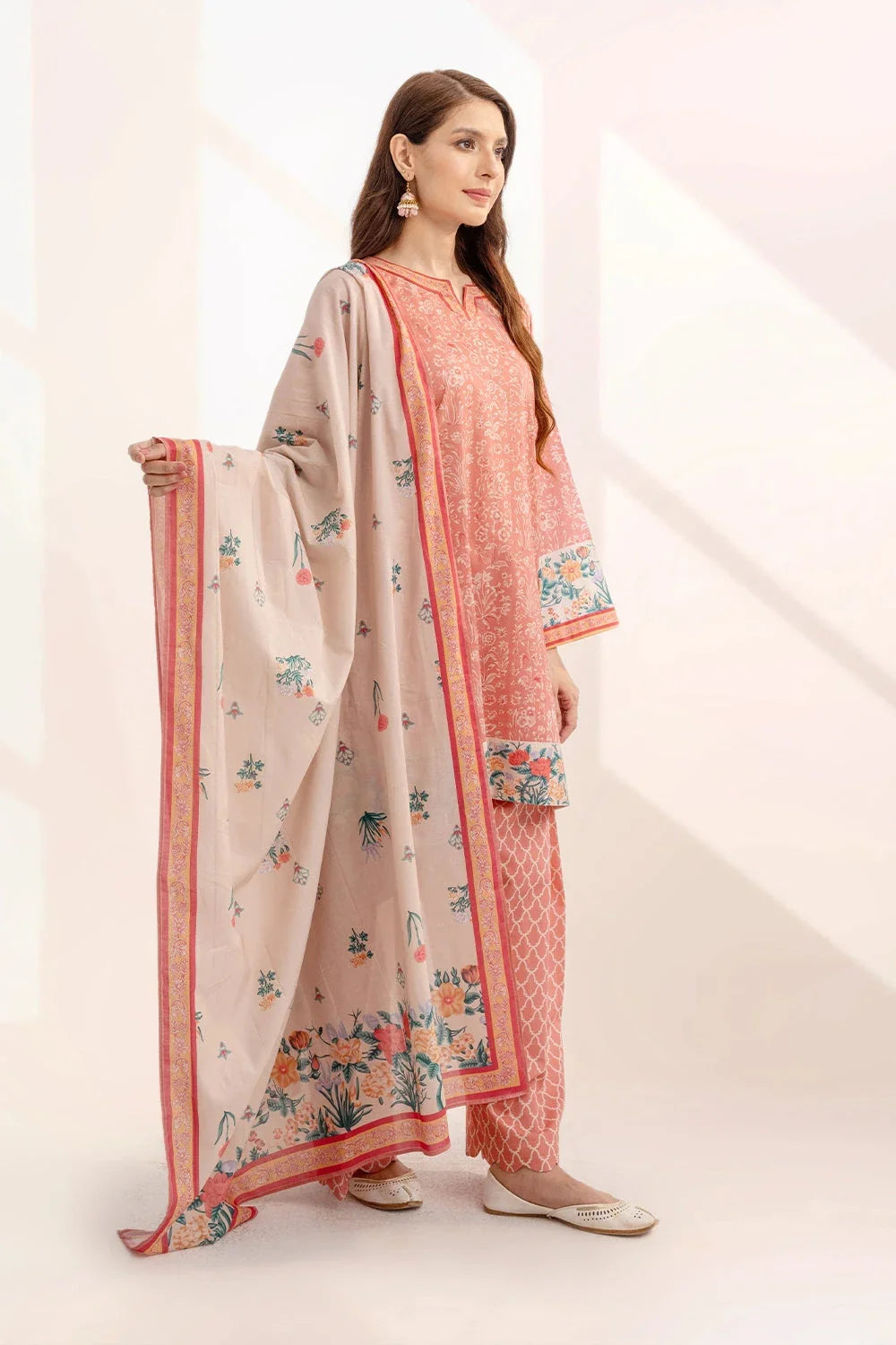 3PC Printed Unstitched Lawn Suit KLA-3274 Printed KHAS STORES