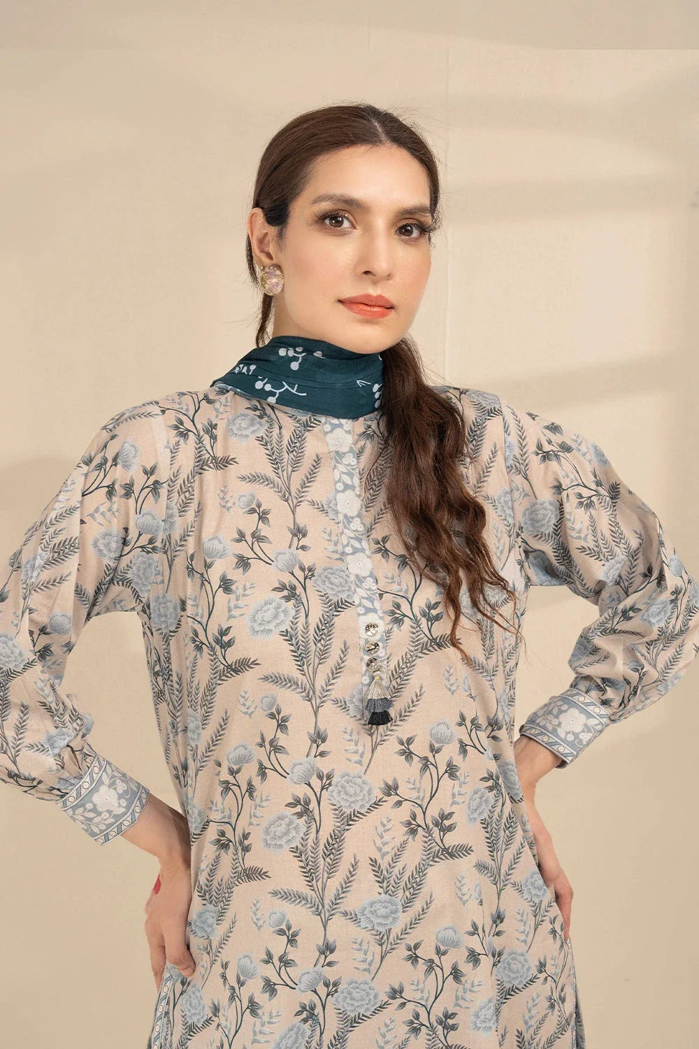 3PC Printed Unstitched Lawn Suit KLA-3276 Printed KHAS STORES