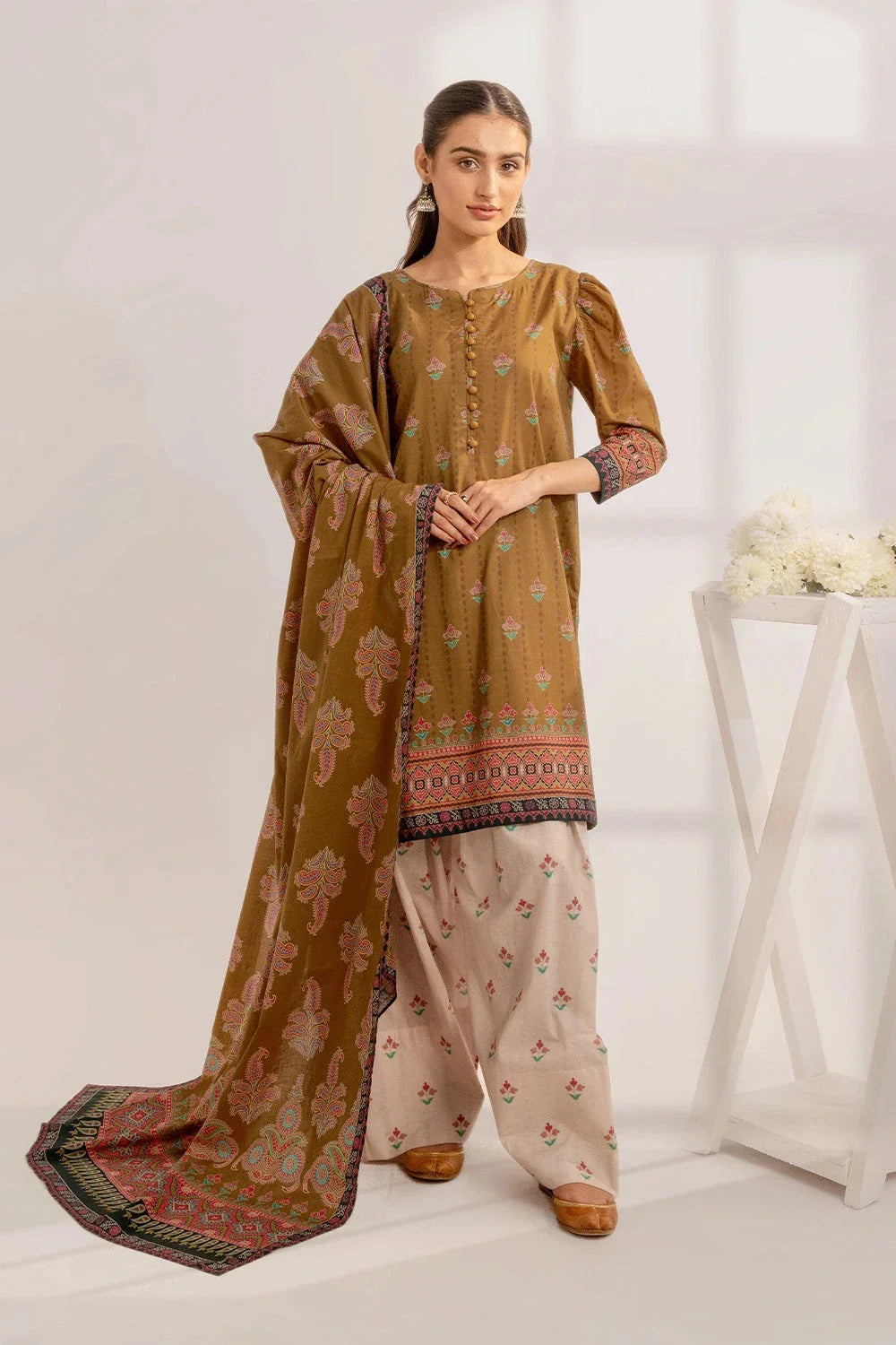 3PC Printed Unstitched Lawn Suit KLA-3280 Printed KHAS STORES