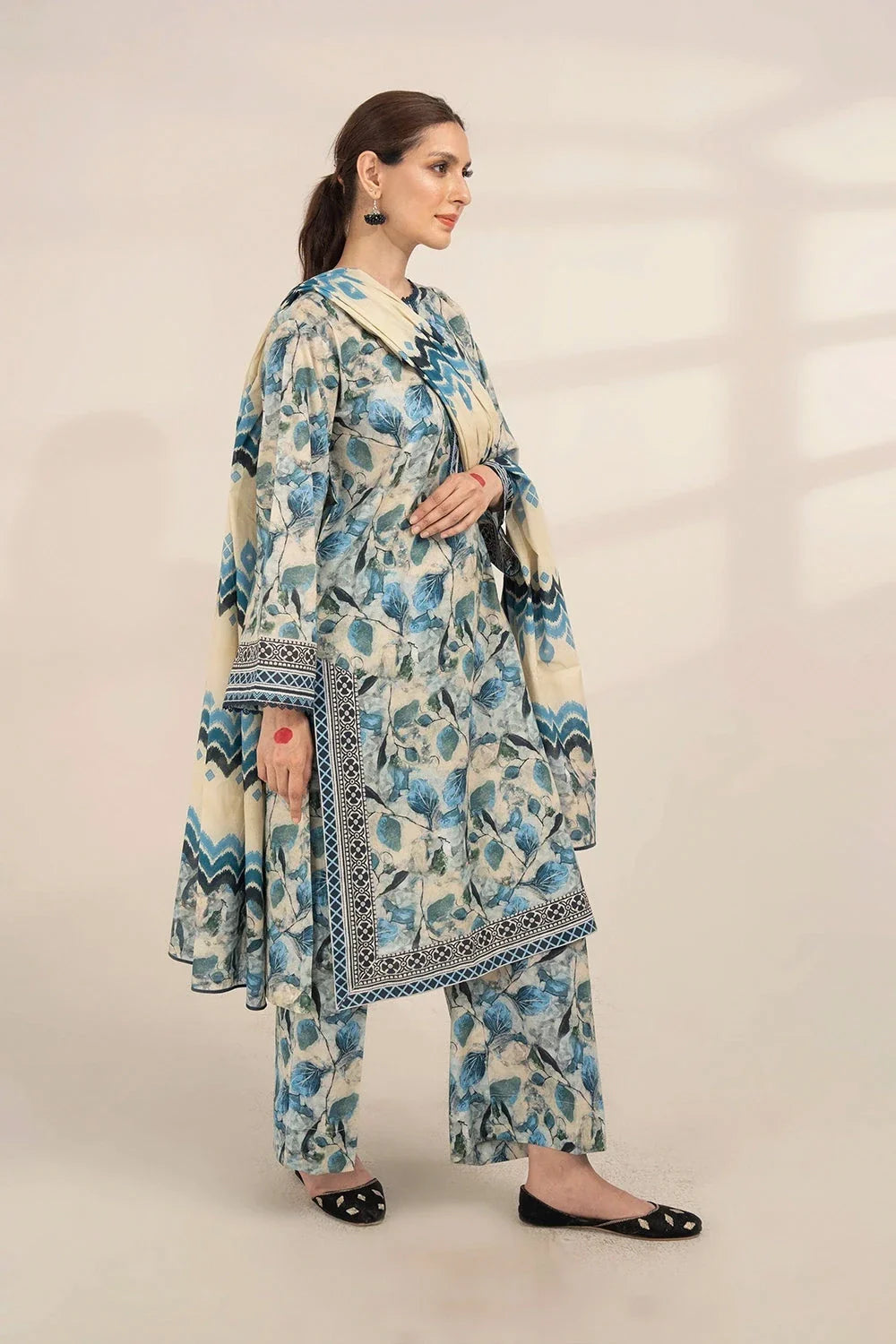 3PC Printed Unstitched Lawn Suit KLA-3283 Printed KHAS STORES