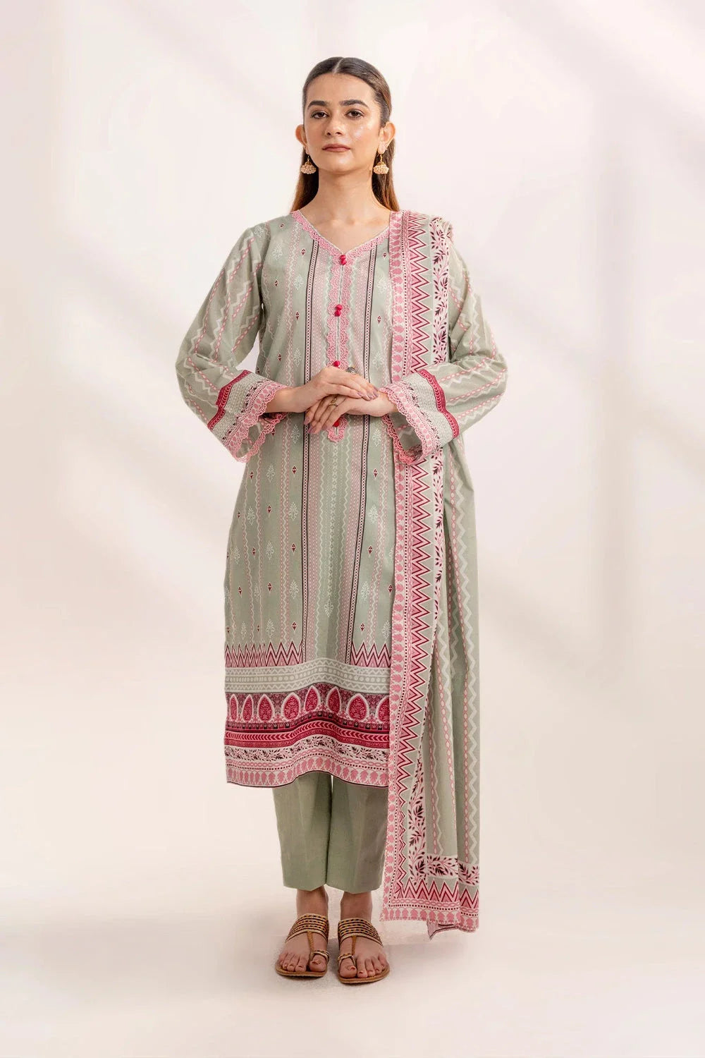 3PC Printed Unstitched Lawn Suit KLA-3290 Printed KHAS STORES