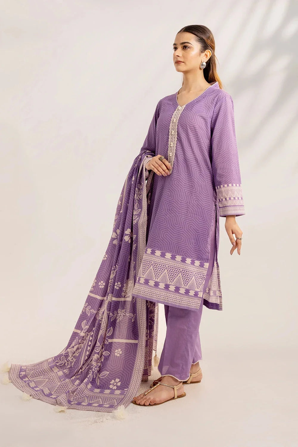 3PC Printed Unstitched Lawn Suit KLA-3306 Printed KHAS STORES