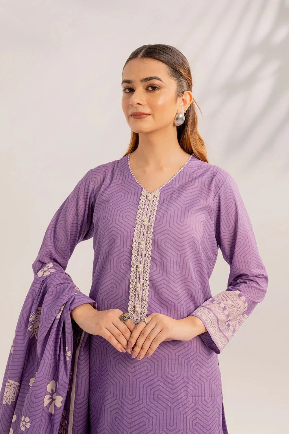 3PC Printed Unstitched Lawn Suit KLA-3306 Printed KHAS STORES
