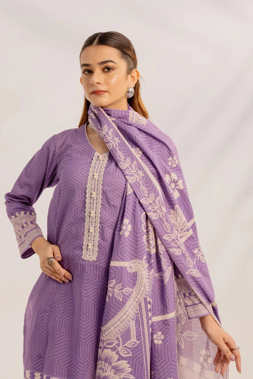 3PC Printed Unstitched Lawn Suit KLA-3306 Printed KHAS STORES