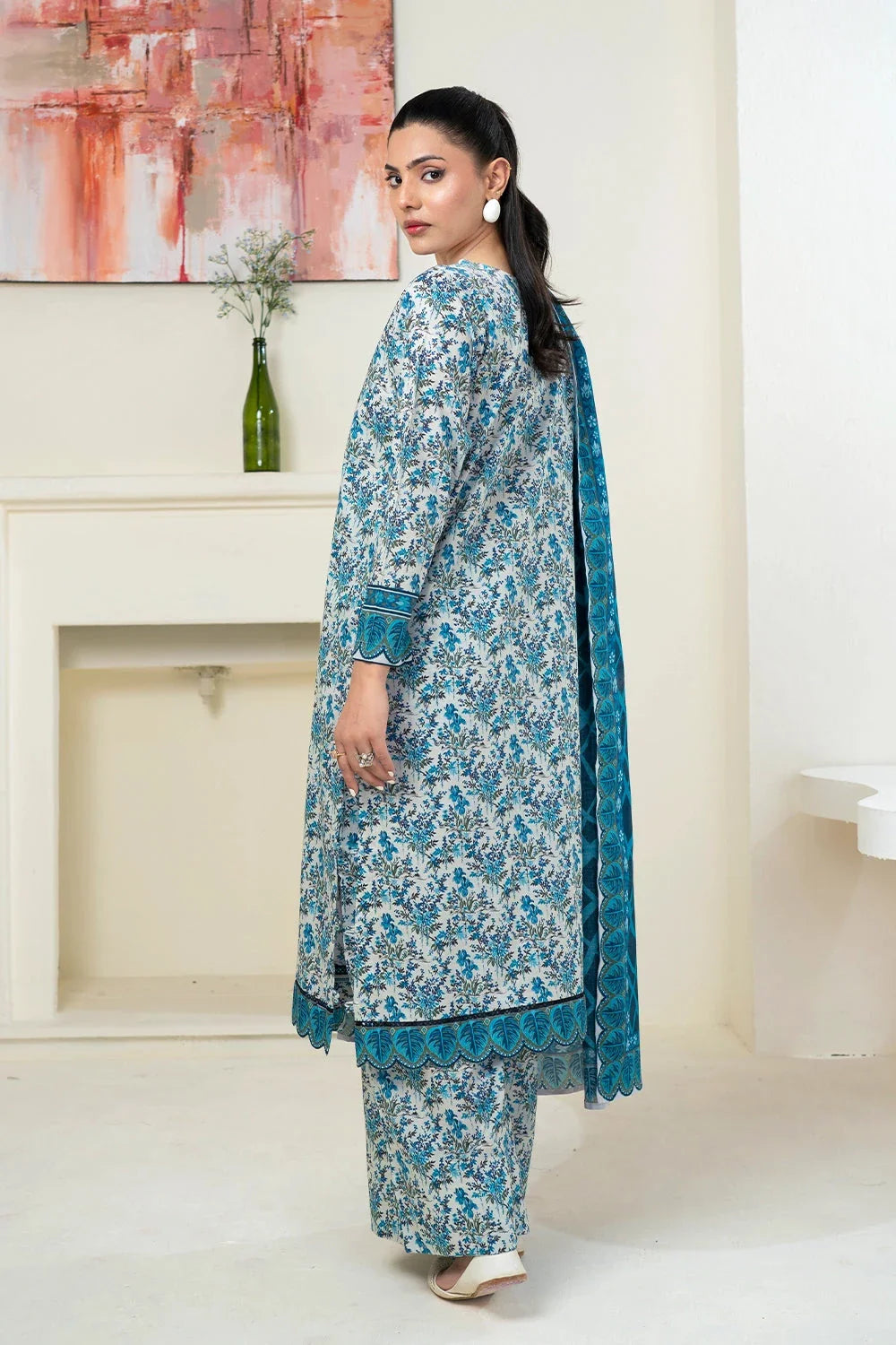 3PC Printed Unstitched Lawn Suit KLA-3399 Printed KHAS STORES