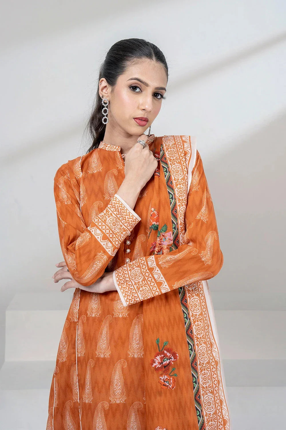 3PC Printed Unstitched Lawn Suit KLA-3402 Printed KHAS STORES