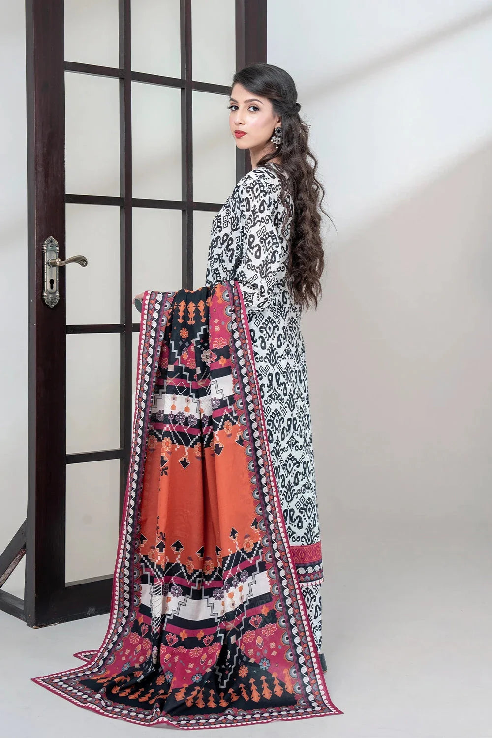 3PC Printed Unstitched Lawn Suit KLA-3403 Printed KHAS STORES