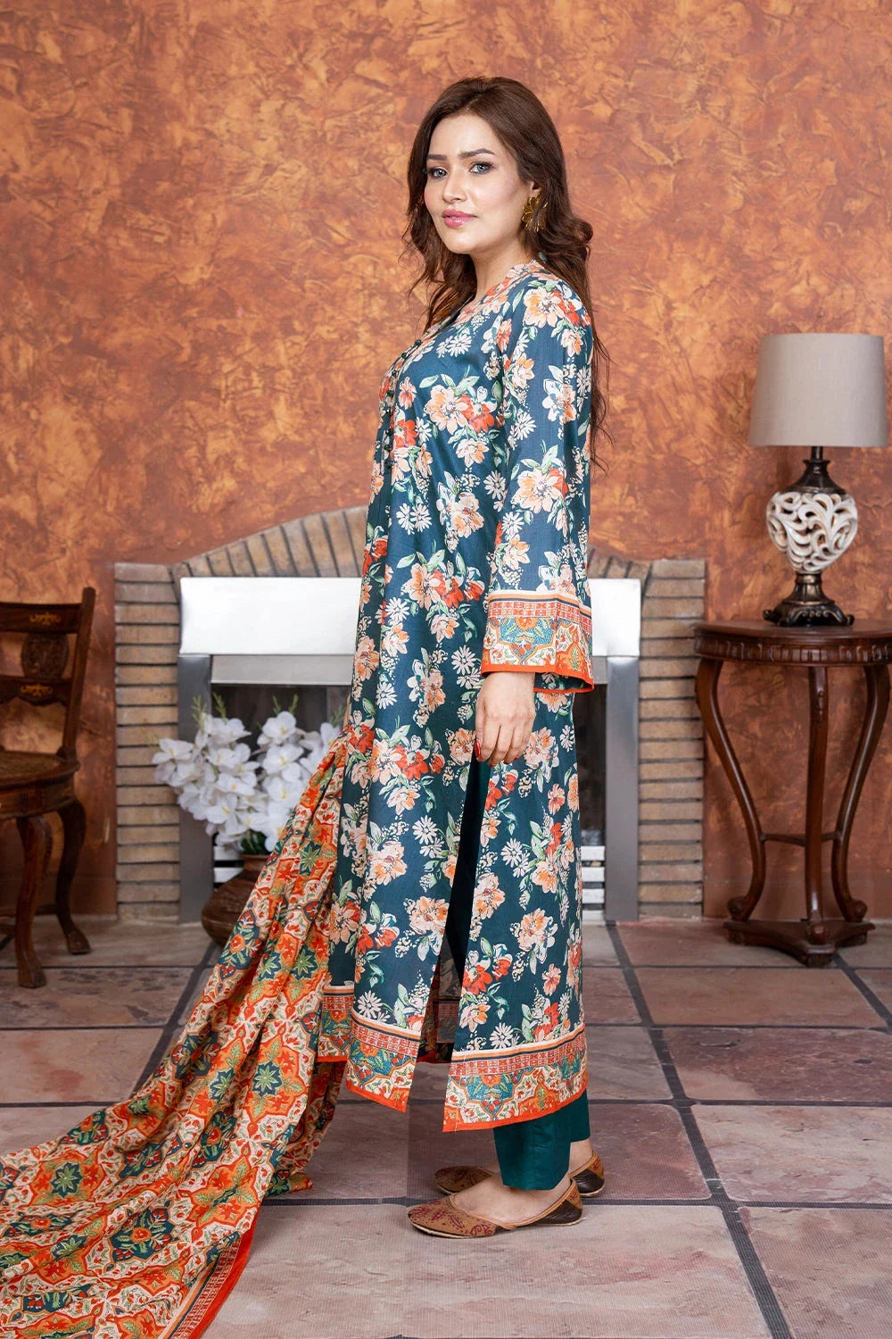 3PC Printed Unstitched Lawn Suit KLA-3417 Printed KHAS STORES