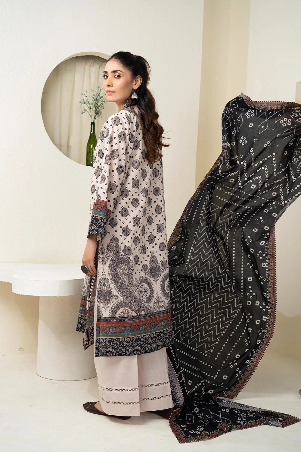 3PC Printed Unstitched Lawn Suit KLA-3421 Printed KHAS STORES