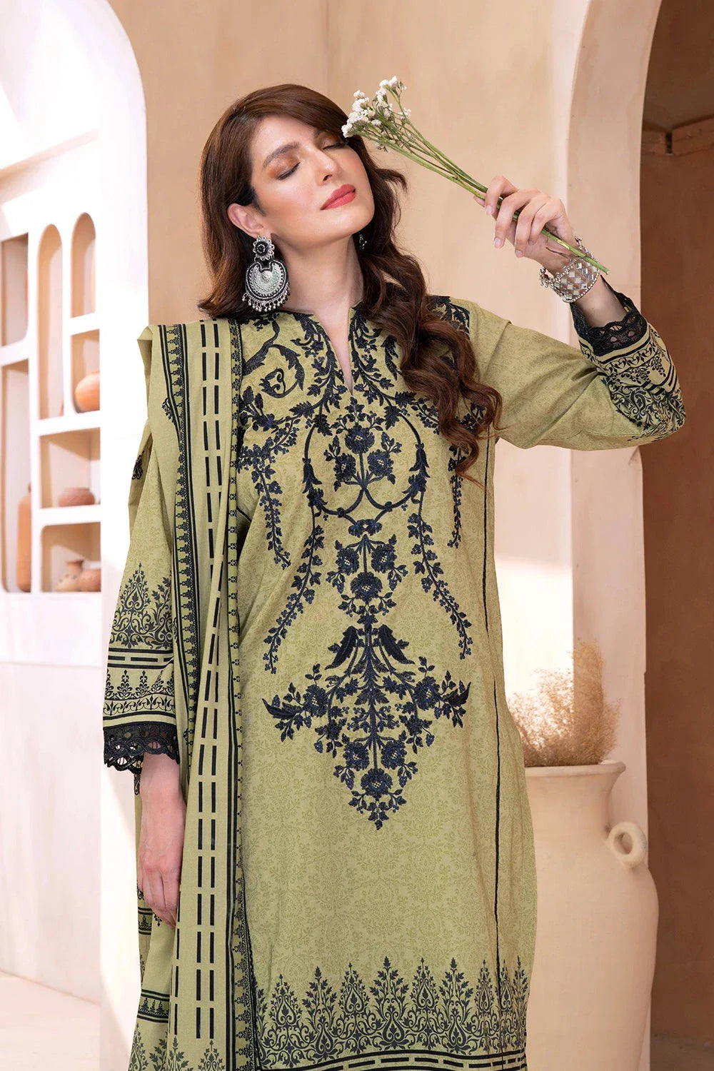 3PC Stitched Embroidered Lawn Suit KL-RTW-3347 KHAS STORES