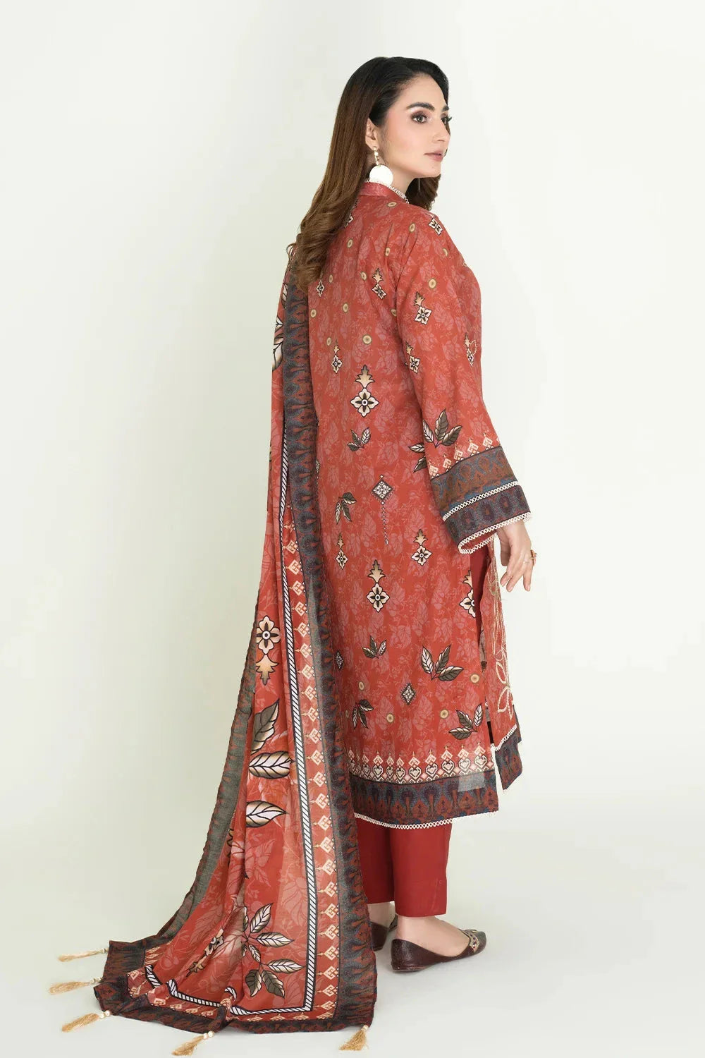 3PC Stitched Embroidered Lawn Suit | KL-RTW-3900 Embroidered KHAS STORES