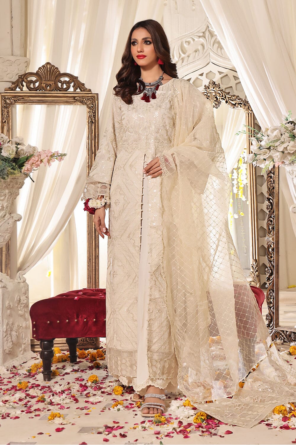 3PC Unstitched Embroidered Chiffon Suit KNAC-2242 Chiffon Collection KHAS STORES