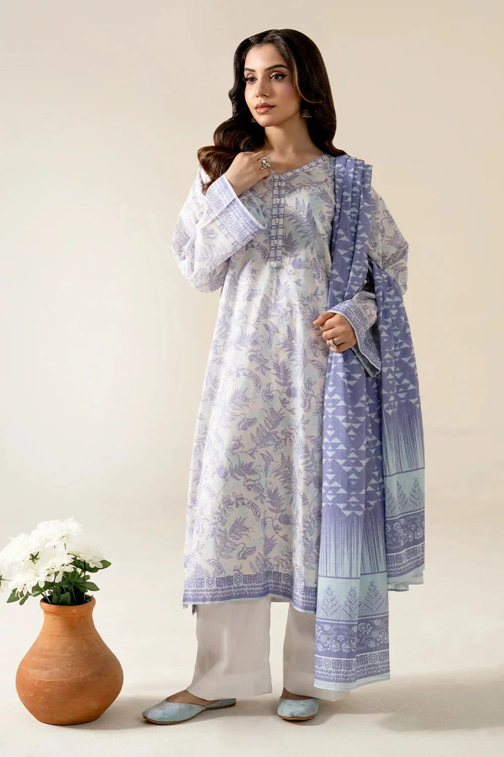 3PC Unstitched Printed Lawn Suit | KLA-3987 Printed KHAS STORES